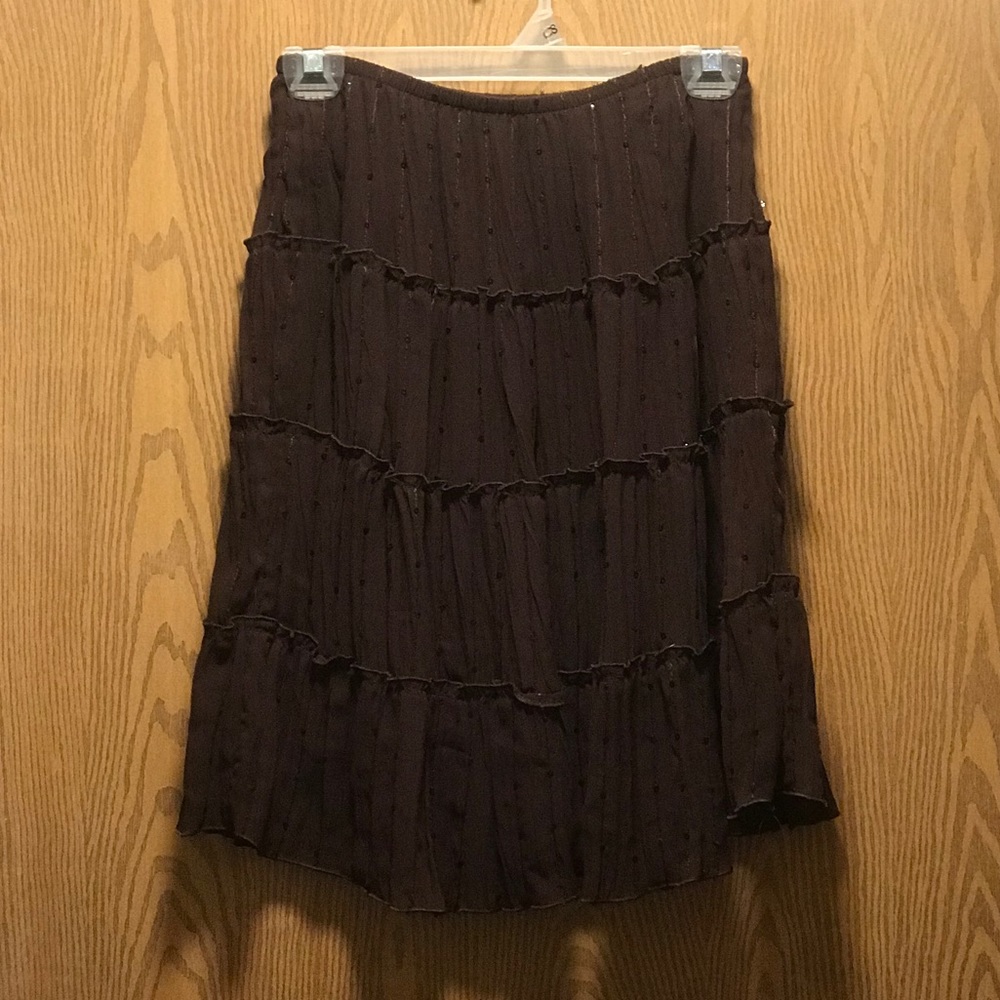 Donated - Brown knee length skirt, sequin detail